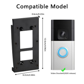 ExcellaElite 1 Set Ring Doorbell Mount Ring Doorbell Accessories Easy to Install Effective Protection Suitable for Home, Apartment, Office (Including 15 Screws of 3 Specifications and Instructions)