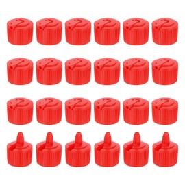 PATIKIL 24 Pcs 28/410 Flip Bottle Top Dispensing Caps, Plastic Squeeze Bottles Dispensing Cap Spout Flip Replacement Top for Shampoo Moisturizer, Red