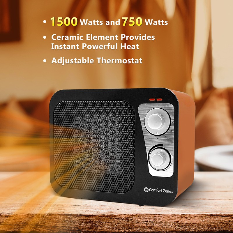 Comfort Zone Space Heaters for Indoor Use, Portable Heater, Fast