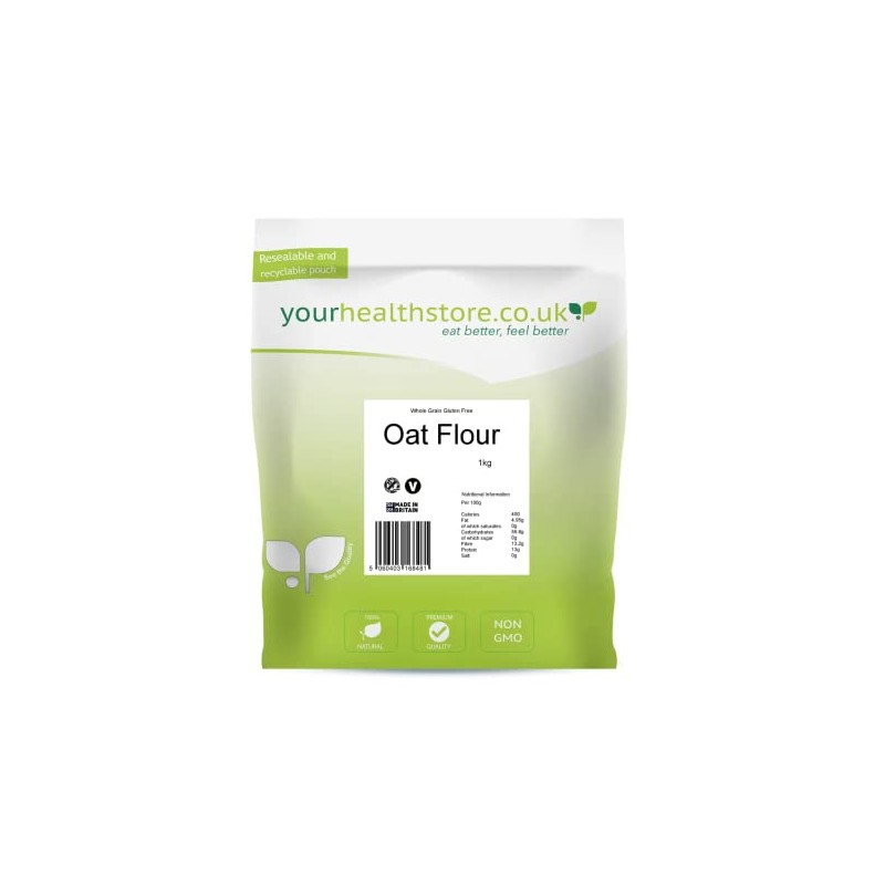 yourhealthstore Premium Whole Grain Gluten Free Oat Flour 1kg Made