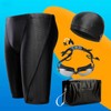 Swimming Equipment Breathable Elastic Swimming Trunks Hat Nose Clip Earplug