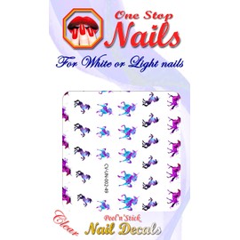 Galaxy Unicorn V2 clear vinyl Peel and Stick (NOT Waterslide) nail art decals/stickers. Set of 49 by One Stop Nails.