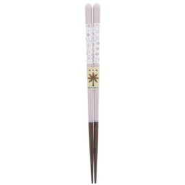 Ishida Chopsticks Dishwasher-Safe Pastel Flowers (Flower Pattern), Wooden (Natural Wood), Acrylic, Pink, 7.1 inches (18 cm)