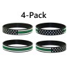 Great 1 Thin Green Line American Flag Silicone Stretchable Bracelet