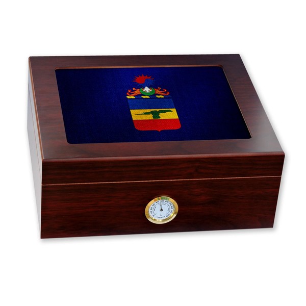 ExpressItBest Premium Desktop Humidor - Glass Top -US Army 73rd