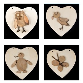 sharprepublic Unfinished DIY Materials Craft Wood Kit Rustic Wedding Decoration Wood Slices for Centerpieces - 15 Grids