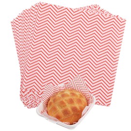GeeRic Waxed Deli Paper Sheets 100 Pcs, 7 * 7 Inch Food Basket Liners for Sandwiches, Burgers, Wave Deli Wrap Wax Paper Sheets Red