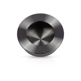 Gedotec Lady, sliding door handle, shell handle, recessed, 1 piece, handle shell, sliding door, brushed stainless steel, round handle bowl, diameter 40 mm, sliding door fitting for inlet, furniture