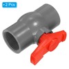 PATIKIL G1-1/2 PVC Ball Valve, 2 Pack Threaded Shut-Off Valve