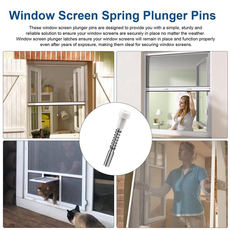 30 Pack Window Screen Plunger Latches 5/32" x 1-1/2", Plunger