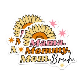(2 Pack) Mama Mommy Mom Bruh Magnets - Mother's Day Decor - Inspirational Mother Magnets - Funny Parent Quotes - 5" On Longest Side - for Cars, Fridges, Toolboxes - Made in USA - MAG5621