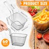 Maxdot 60 Pcs Mini Square Fry Basket with Handle Chrome