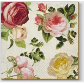 Maki Beautiful  Victorian Vintage Style 4 Color Roses Pack Of 20 Luncheon Napkins New