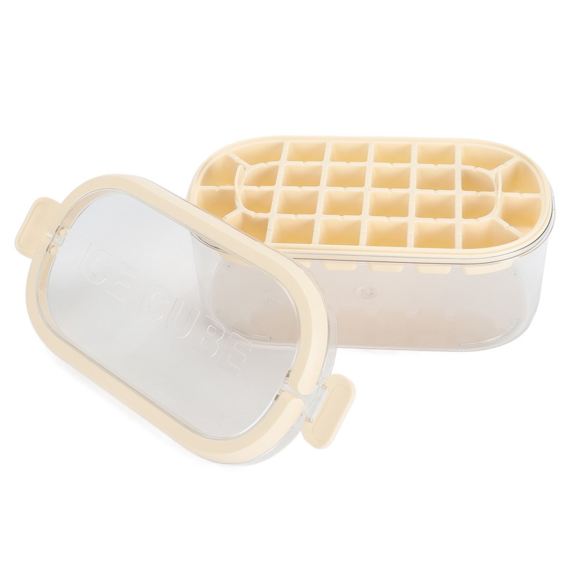 Ice Cube Tray with Lid Bin 2 Layer Ice Trays