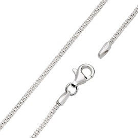 Vinani Round Braided Chain for Pendant with Stones Italy Set 1.6 mm 925 Sterling Silver Necklace ZR1600