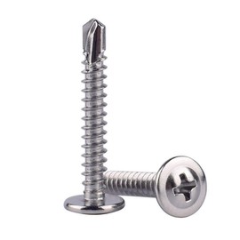 VAMUOEFL #8 x 1/2" Phillips Truss Head Wood Sheet Metal Screw 410 Stainless Steel Self Tapping Drilling Screws 100Pcs