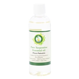 R V Essential Pure Turpentine Essential Oil 200 ml (6.76 ounces) - Pinus Palustris (100% Pure and Natural Steam Distillated) Pure Turpentine Essential Oil
