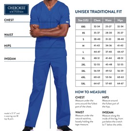 Cherokee Men - Man Scrub Top Originals - Medical Clothing - With 3 Pockets - V-Neck - WWE4876 - Ciel - S