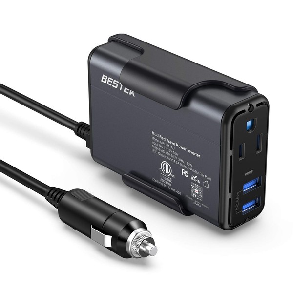 BESTEK 150W Power Inverter DC 12V to 110V AC Converter