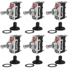 JUTOSU Toggle Switch Rocker Toggle Switch Car Toggle Switch Waterproof Cap Waterproof Cap Car Auto Truck Boat with Metal Bat (2)
