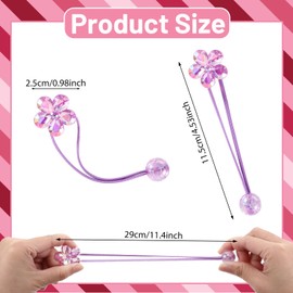 Kifmurase 10Pcs Ball Charm Hair Ties for Little Girls - Colored Camellia Bead Rubber Band Bubble Holders, Cute Double Headed Flower Elastic Holder No Damage Ponytail Hair Accessories for Toddler Girls