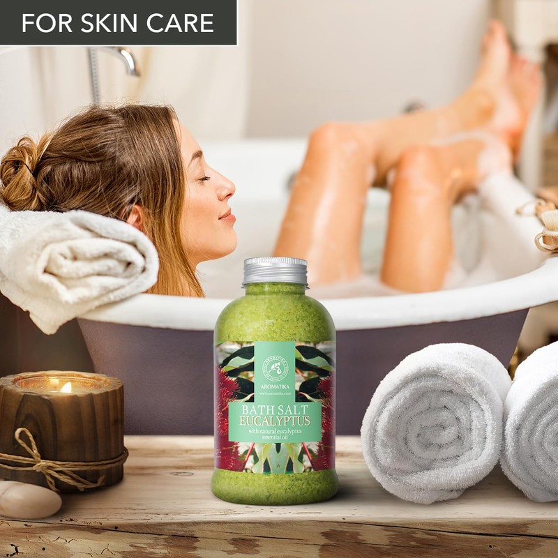 Eucalyptus Bath Salt w/Natural Eucalyptus Essential Oil 600g - Best