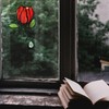 WeDcpcin Stained Glass Flower Window Hanging Rose Sun Catcher Home