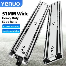 YENUO Heavy Duty Drawer Slides 150 Lbs - Full Extension Side Mount Ball Bearing, 12-40 Inch Runners Glides, 1 Pairsize: 14in(350mm), color: with lock