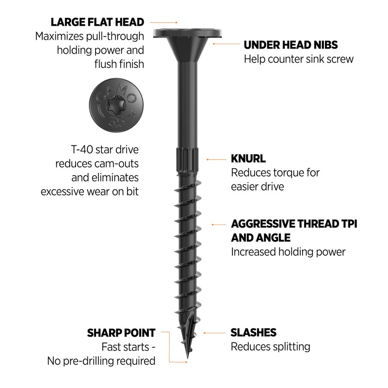 5/16" Ledger + Multi-Ply Flat Head Structural Screw - 3-1/2"