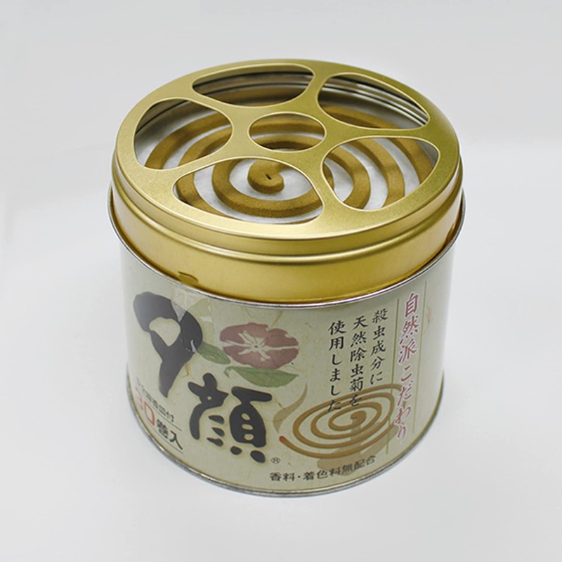 紀陽除虫菊 夕顔蚊とり線香30巻 (安全線香皿付き/防除用医薬部外品) 虫除け対策 (国産天然成分)アウトドア キャンプ ベランダ 防虫 殺虫