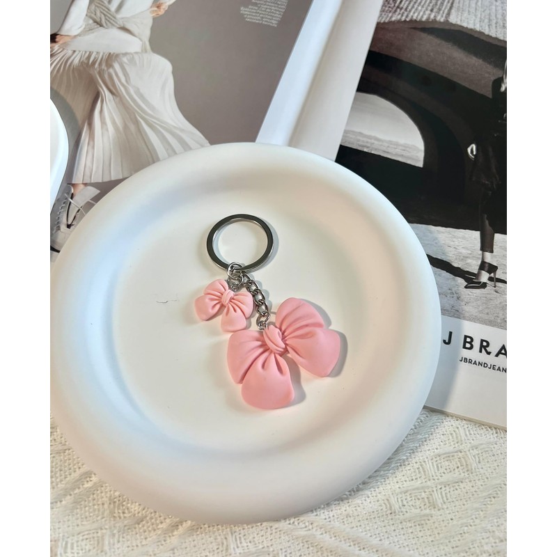 LAEKOU Cute Bow Keychain for Women, Key Chain Accessories for