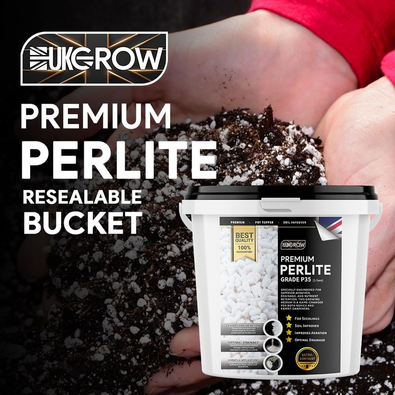 20L Premium Perlite In a Bucket by UKGROW for Ultimate