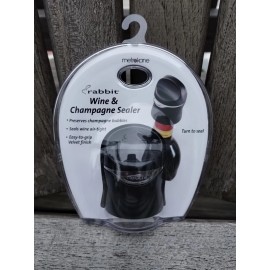 RABBIT MetroKane Wine & Champagne Bottle Sealer - Black