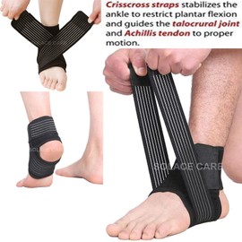 Solace Care Neoprene Ankle Stabiliser Support Wrap with Adjustable Compression Straps - Sports Injury Protection - Athletic Ankle Ligament Joint Stabiliser/Sprain/Strain (Unisex)