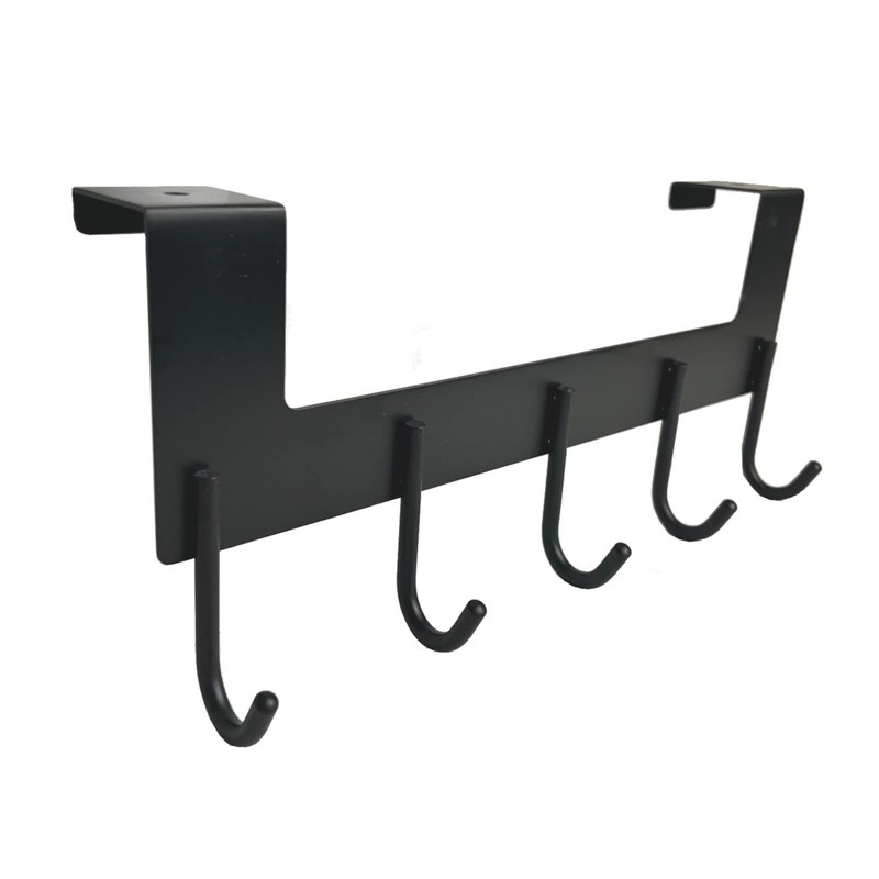 Oypla Heavy Duty Aluminium 5 Hook Over Door Organiser Rack