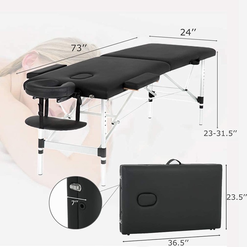 BestMassage Aluminium Massage Bed Portable Massage Table 24 inch Wide