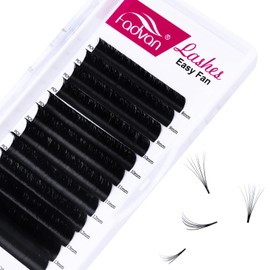 12Row Self-Fanning Volume Eyelashes, Easy Fan Lashes, Eyelash Extension, C Curl, 0.10 mm, 8-14 mm, 12Row Easy Fan Eyelashes for Volume Technique, Eyelash Extensions (Mix 8-14 mm, 0.10-C)