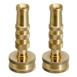 ATDAWN Brass Hose Nozzle, Heavy-Duty Brass Adjustable Twist Hose Nozzle, 2 Pack (3")
