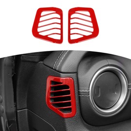 Jeliker for Wrangler JL Air AC Vents Trim Cover for Jeep Wrangler JL JLU Gladiator JT 2018 Up Red Interior Accessories 2pcs