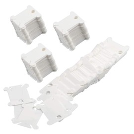 ZYWQ Embroidery Floss Bobbins, 128 Pcs Embroidery Floss Organizer, Plastic Embroidery Thread Cards for Cross Stitch Thread Holder Sewing Storage(White)