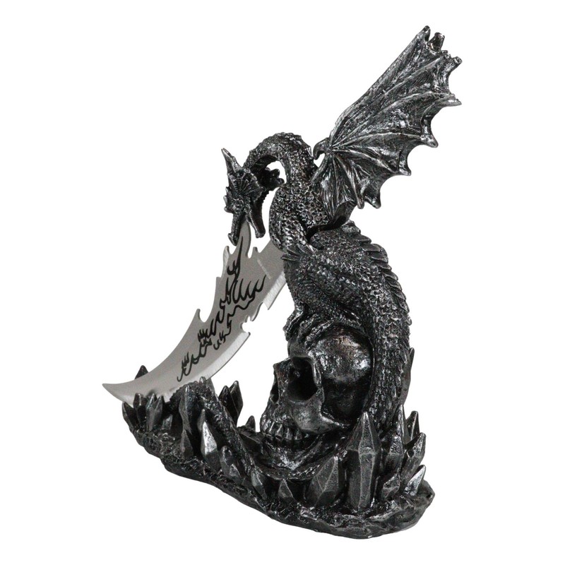 Ebros Gift Dreamwork Fantasy Leviathan Dragon On Graveyard Dracula Skull