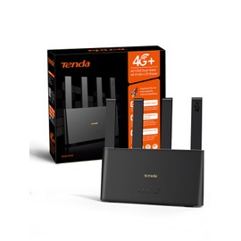 Tenda 4G08 LTE Router, 4G+ Router Supports SIM Cards, 4G+ Cat6 up to 300 Mbps, WLAN Dual-Band AC1200, 4 x External Antennas, Gigabit LAN/WAN Ports, OpenVPN, MU-MIMO, Mesh Wi-Fi+, Plug & Play