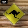 Kangaroo Crossing 12" x 12" Tin Road Sign Xing Australian