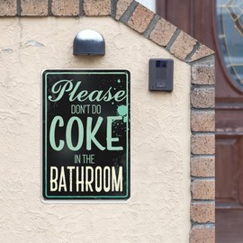 Bathroom Law Tin Sign 8X12IN Edgy Metal Wall Art for Bar Restroom, College Dorm & Retro Comedy Decor
