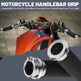 YALTIES 1 Inch Motorcycle Hand Grips, Handlebar Grips Cable Throttle Compatible for Harley Davidson Sportster Dyna Softail Street Glide 883 1200, Chrome