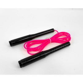 RUSH ATHLETICS ICON Freestyle Rope - Best for Releases, Tricks, Cardio Fitness Training, Beaded & PVC Adjustable 10ft Jump Rope Sold (Pink)