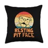 BoredKoalas Pitbull Pillows Pit Bull Terrier Gifts Resting Pit Face