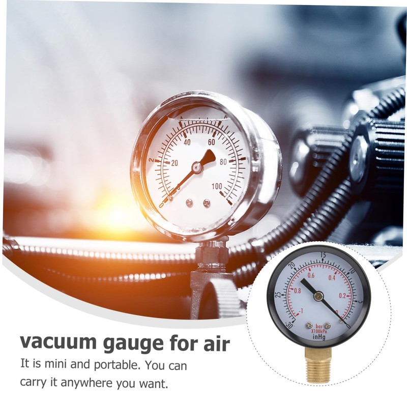 TEHAUX 0-30inhg Vacuum Gauge Tester for Air Oil Water Gas
