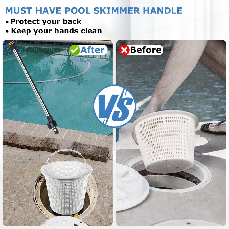 Greeily Pool Retrieval Hook for Robotic Pool Cleaner, 37" to