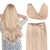 SURNEL Real Hair Weft Extensions, Caramel Blonde Mixed Platinum Blonde,